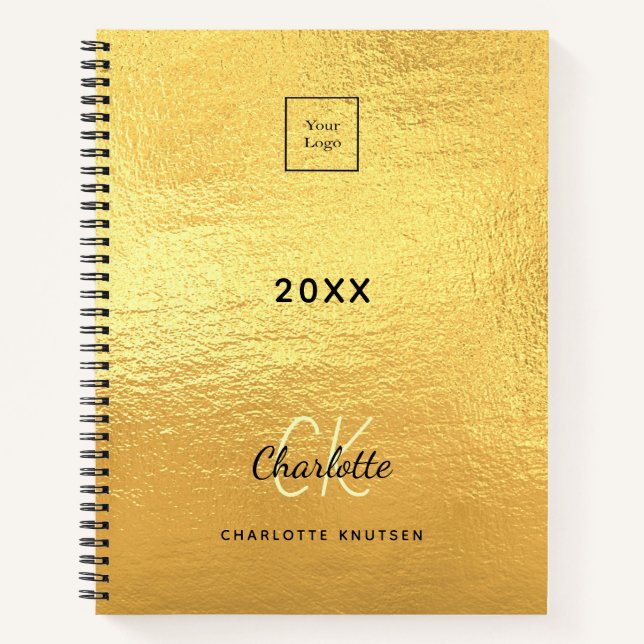 Carnet Logo or monogramme initiales business metal (Devant)
