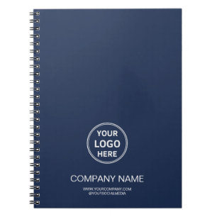 Carnet Logo Personnalisé Bleu Marine Entreprise d'Affaire