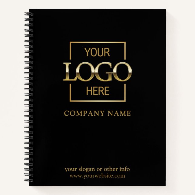 Carnet Logo personnalisé d'entreprise noir pour la promot (Devant)