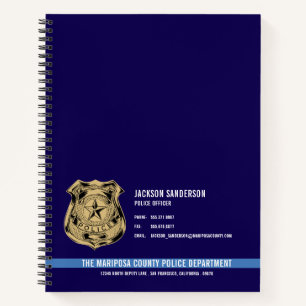 Carnet Logo personnalisé du département de police pour l'