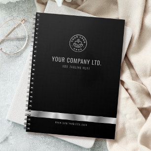 Carnet Logo personnalisé Elegant Black Silver