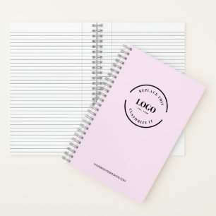Carnet Logo personnalisé minimaliste rose simple marquée
