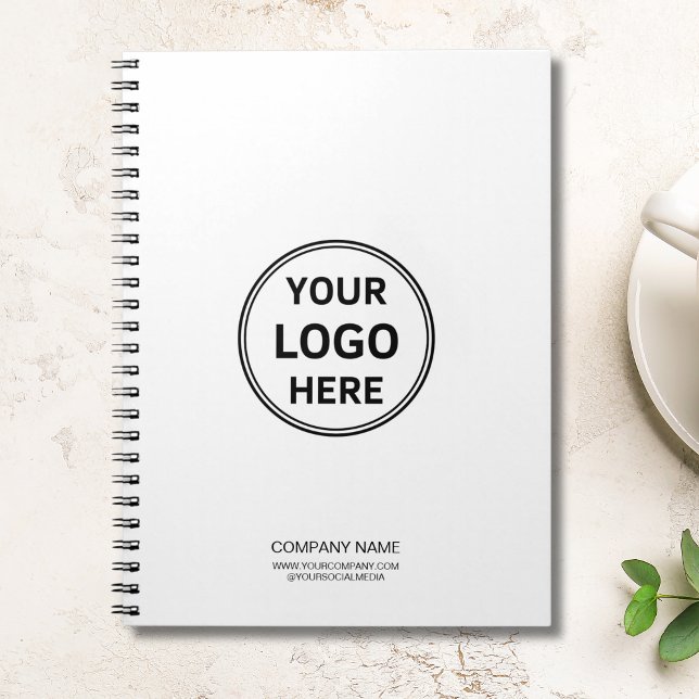 Carnet Logo personnalisé Simple Entreprise Blanc (Custom Logo Simple Corporate Business White Notebook)
