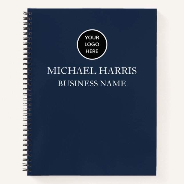 Carnet Logo professionnel Marine Blue Monogram Business (Devant)