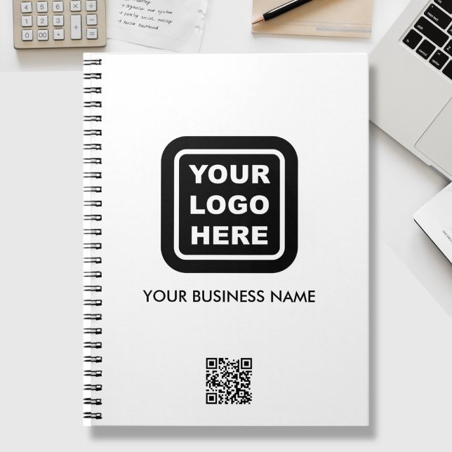 Carnet Logo professionnel personnalisé Code QR Texte prom (Créateur téléchargé)