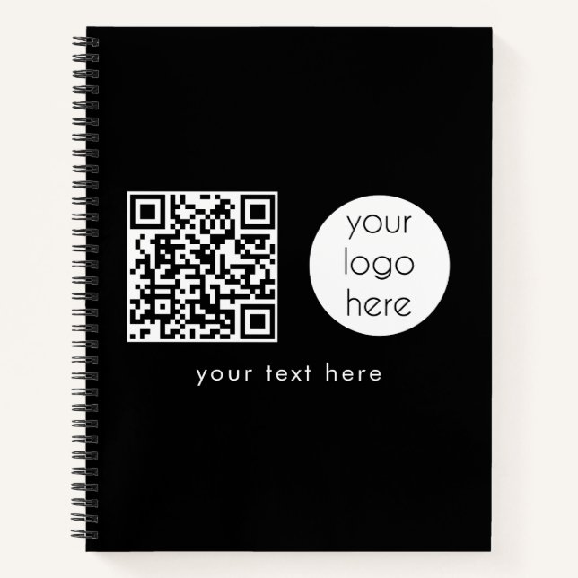 Carnet Logo professionnel QR Code et texte (Devant)