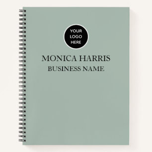 Carnet Logo Professionnel Sage Green Monogram Entreprise