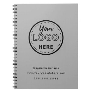 Carnet Logo Promo Gris Minimaliste de Marque Professionne