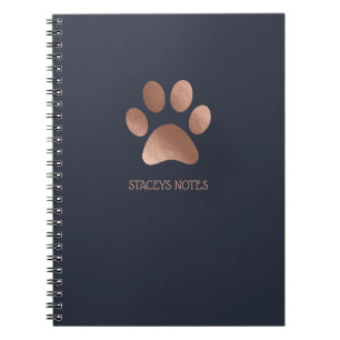 Carnet Logo rose Gold Et Marine Empreinte de patte Person