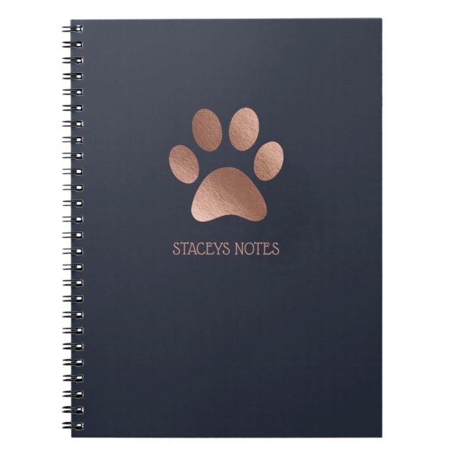 Carnet Logo rose Gold Et Marine Empreinte de patte Person (Devant)