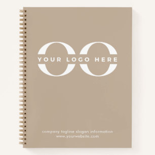 Carnet Logo simple de l'entreprise Beige
