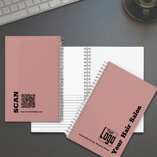 Carnet Logo Simple Moto Rose Black Hair Salon