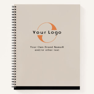 Carnet Logo sur Tan clair + Black Text Company Numéro d'e