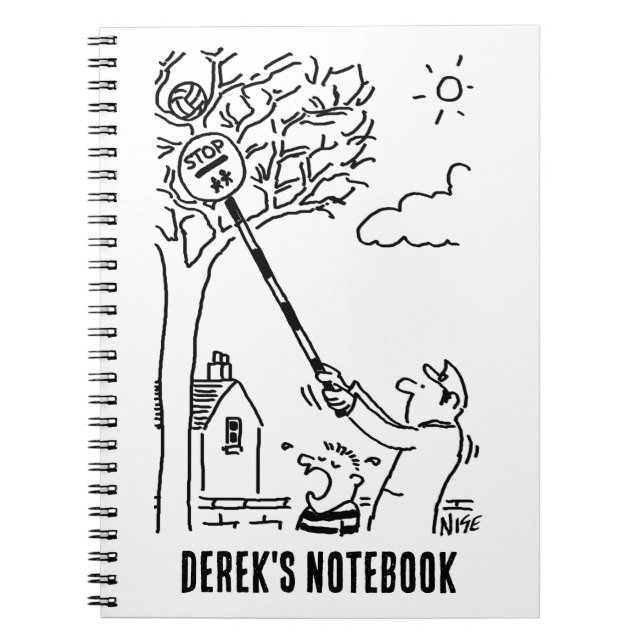 Carnet Lollipop Man aide à obtenir une balle d'un arbre (Devant)