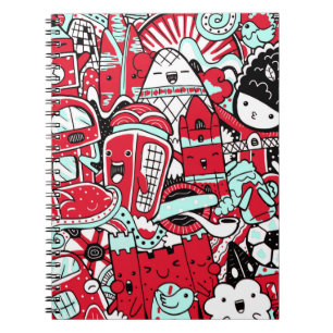 Carnet London City Scene, Cute Doodle Characters