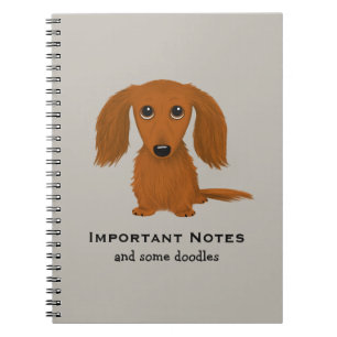 Carnet Long Haired Dachshund Doxie mignon chien de dess