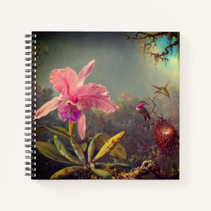 Carnet L'orchidée de Cattleya et trois colibris Heade