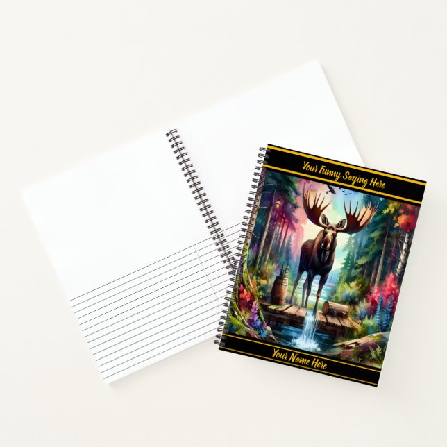 Carnet L'orignal majestueux se dresse au bord d'un ruisse (Intérieur)