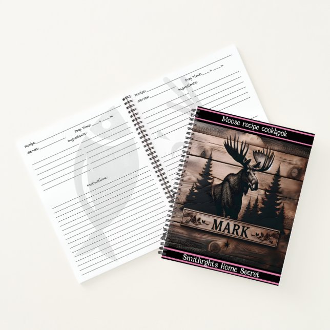 Carnet L'orignal sculpté sur bois au coucher du soleil (Intérieur)