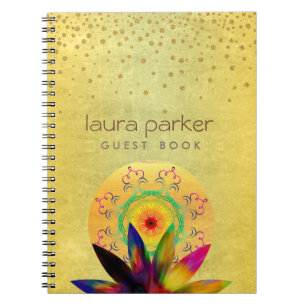 Carnet Lotus Fleur Yoga Méditation Vintage Holistique