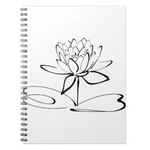 Carnet Lotus Flower Line Art Blossom Petal