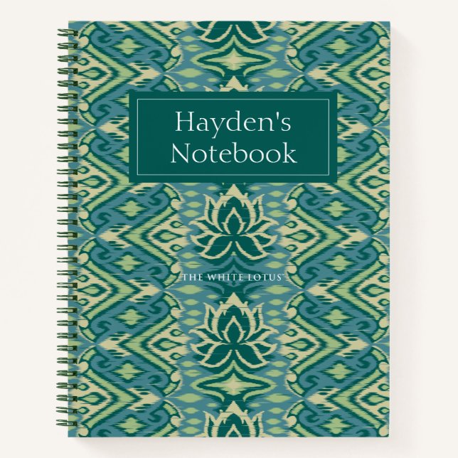 Carnet Lotus Ikat Motif - Le Lotus Blanc (Devant)