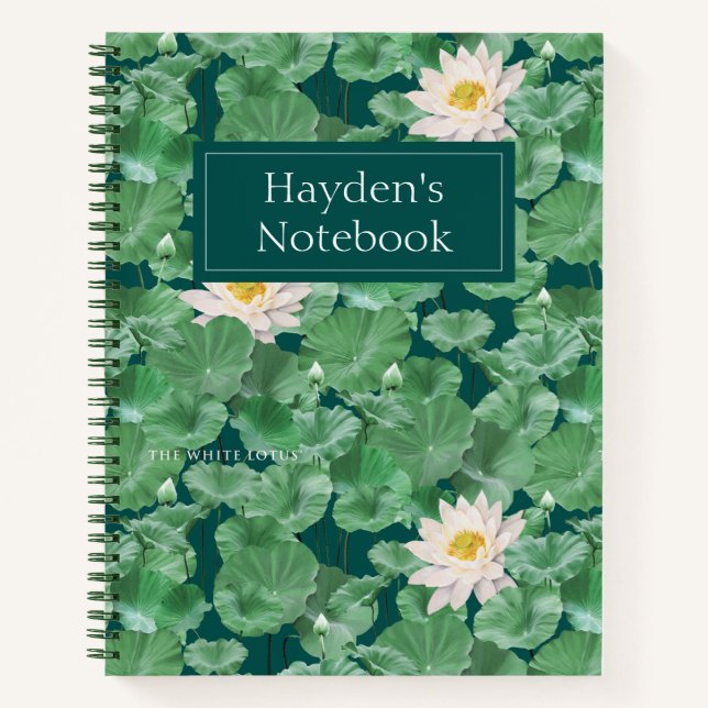 Carnet Lotus Lagoon Motif - Le Lotus Blanc (Devant)