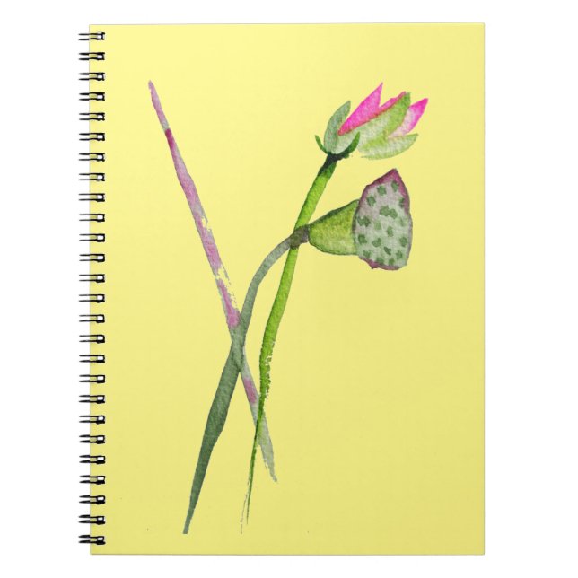 Carnet Lotus rose Zen fleur art bouddhiste (Devant)