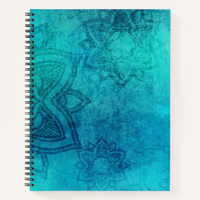 Carnet Lotus texturé bleu (Devant)