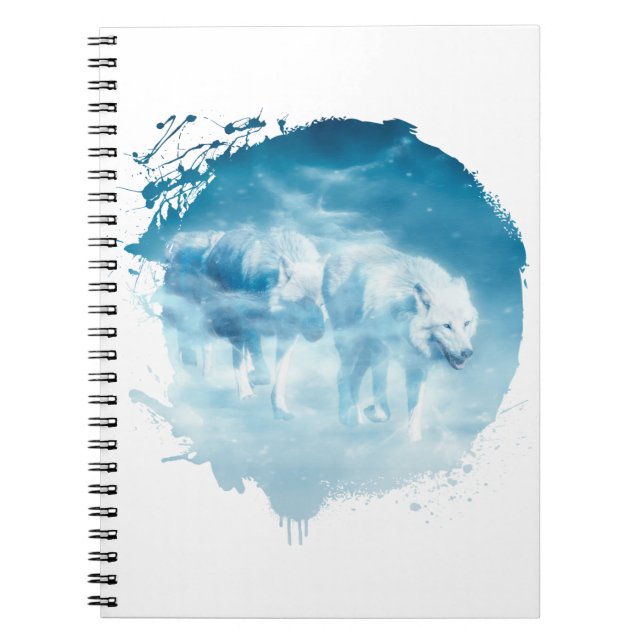 Carnet Loup Blanc Animal Vie Sauvage Jungle Nature (Devant)