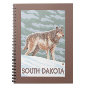 Carnet Loup gris StandingSouth Dakota