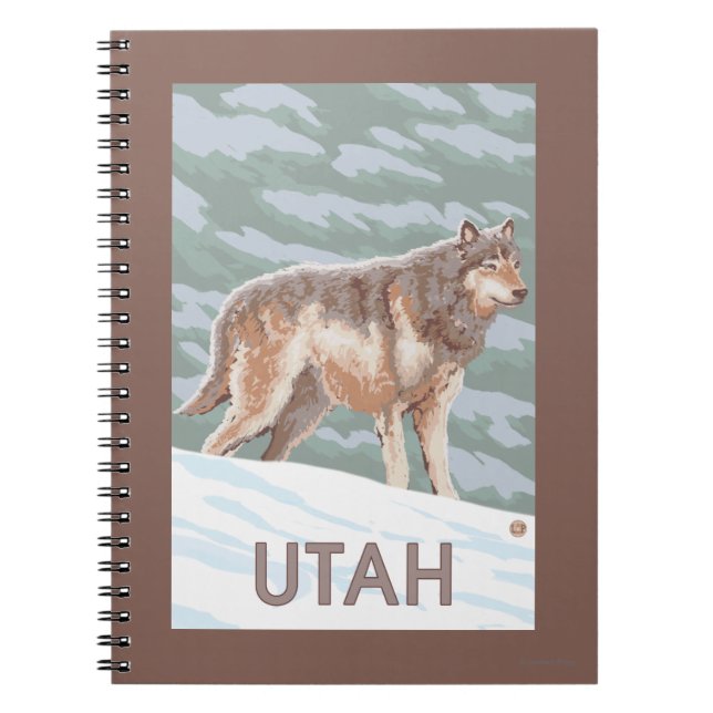 Carnet Loup gris StandingUtah (Devant)