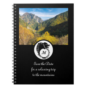 Carnet Loup noir de la tribu Silhouette Laurel Monogramme