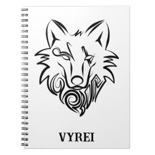 Carnet Loup tribal noir et blanc
