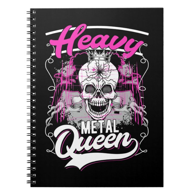 Carnet Lourde Metal Queen Rock et Roll Girl (Devant)