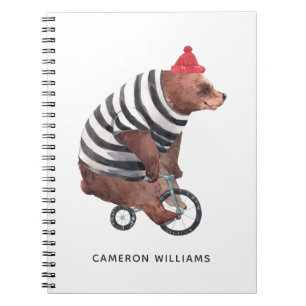 Carnet L'ours d'amusement de bicyclette   ajoutent votre