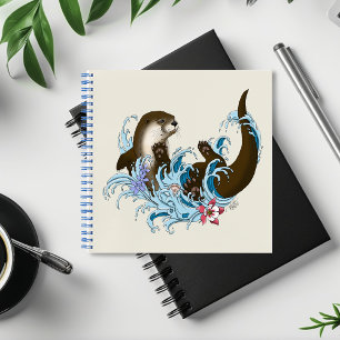 Carnet Loutre de rivière fantaisiste bleue ludique éclabo