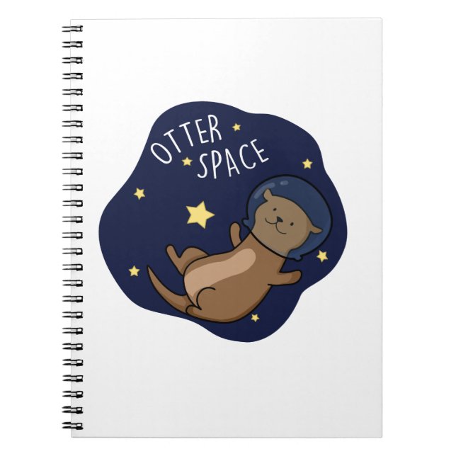 Carnet Loutre drôle de l'espace astronaute Loutre jeu de  (Devant)