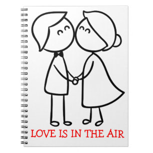 Carnet Love Cartoon noir blanc Couple de baiser - Mariage