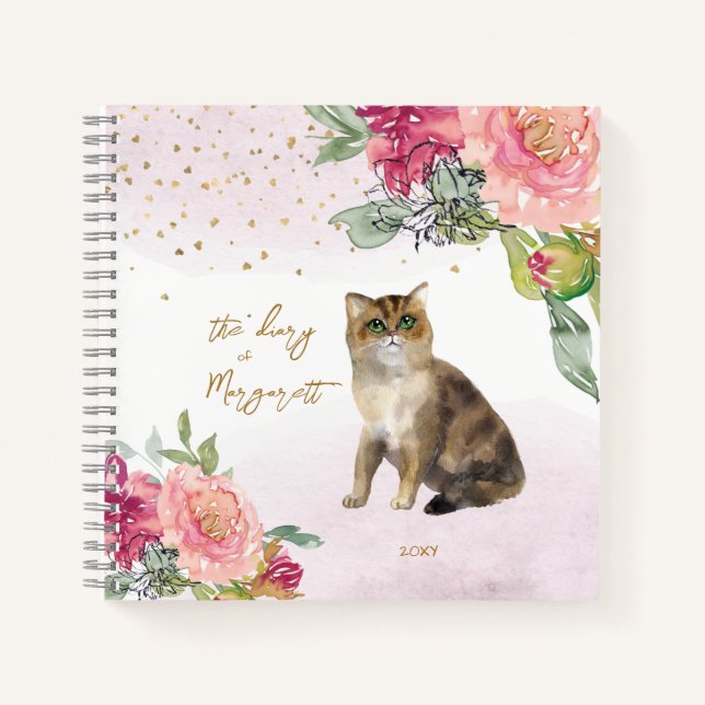 Carnet Love Cat Illustration Girl Daily Sketchbook (Devant)