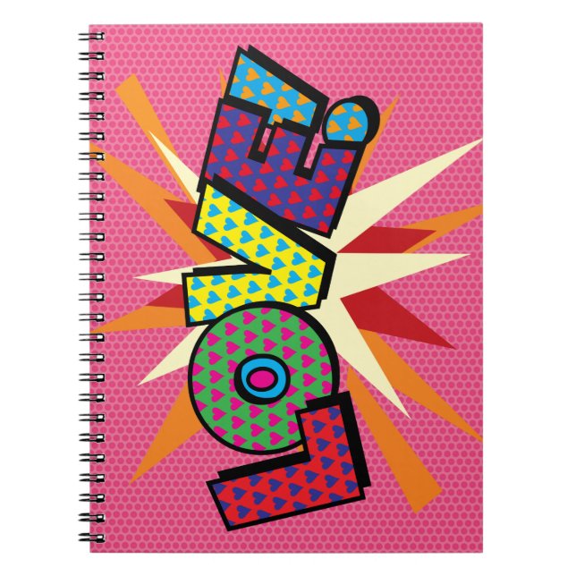 Carnet LOVE Fun Retro Comic Book Pop Art (Devant)