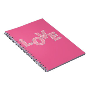 Carnet Love Pink Silver Parties scintillant