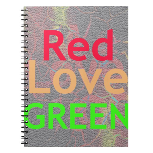 CARNET LOVE RED GOLDEN VERT (Devant)