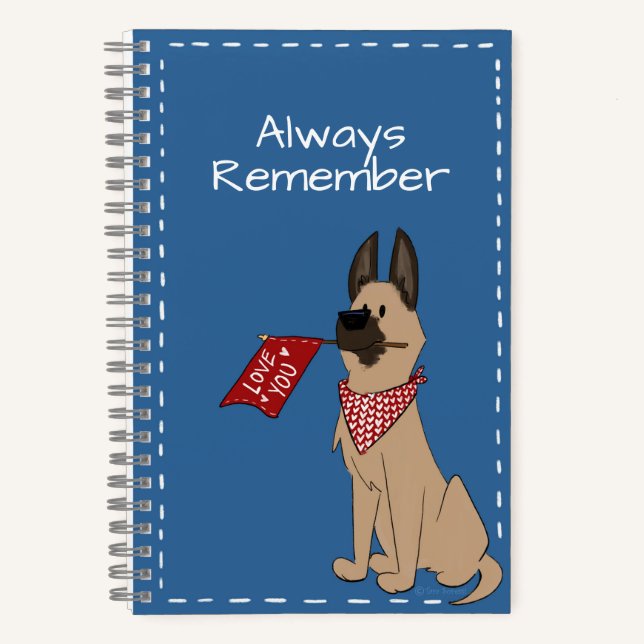 Carnet Love You Cute Dog Custom Spiral Notebook (Recto)