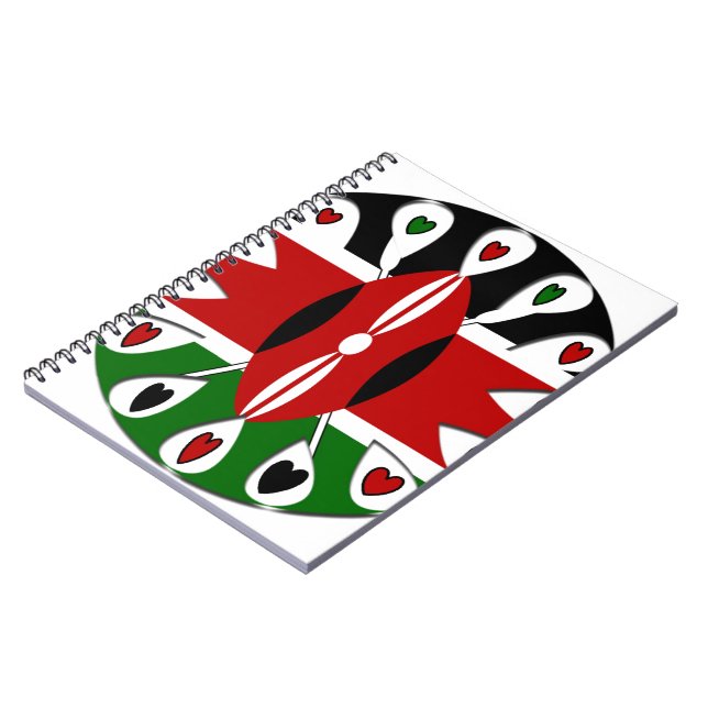 Carnet Lovely Hearts Kenya : Drapeau Art Motif (Côté gauche)