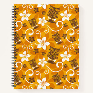 CARNET LUAU TIKI MOTIF (ORANGE)