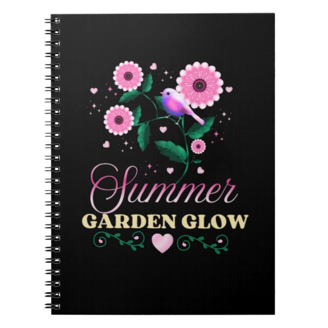 Carnet Lueur de jardin d'été Fleur botanique d'oiseau  (Devant)