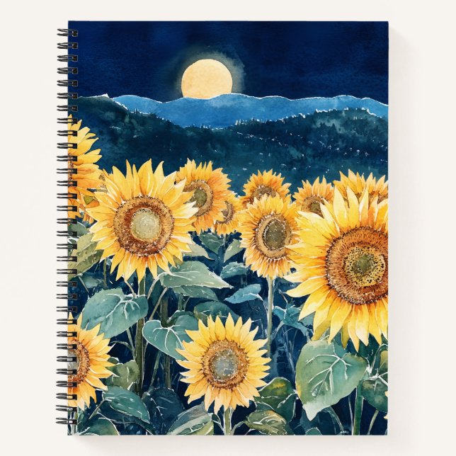 Carnet Lumière sur la lune sur les tournesols (Devant)