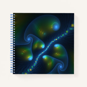 Carnet Lumières de l'Imaginaire Abstrait Bleu Vert Jaune