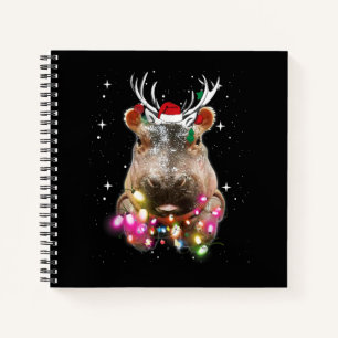 Carnet Lumières de Noël Hippo Fiona Hippopotamus Lover